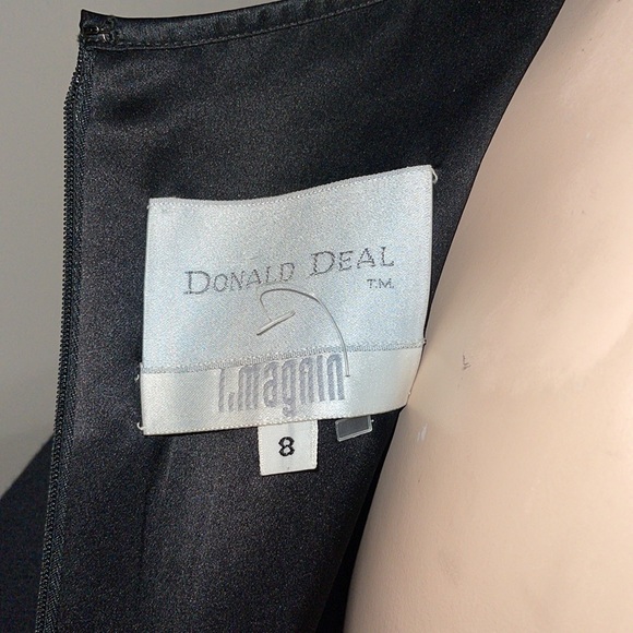 Vintage Donald Deal Long Black Evening Gown 8 - Picture 12 of 16